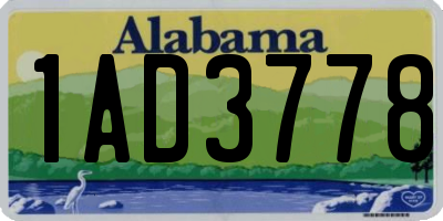 AL license plate 1AD3778