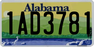AL license plate 1AD3781