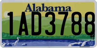 AL license plate 1AD3788