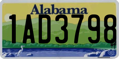 AL license plate 1AD3798
