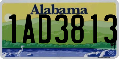 AL license plate 1AD3813
