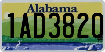 AL license plate 1AD3820
