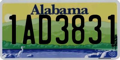 AL license plate 1AD3831