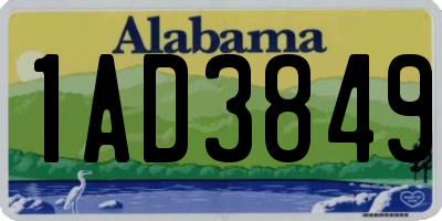 AL license plate 1AD3849