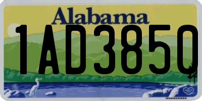 AL license plate 1AD3850