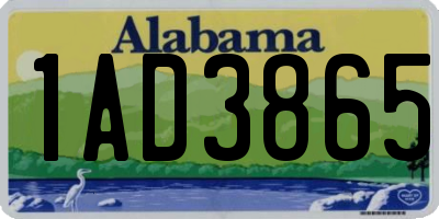 AL license plate 1AD3865