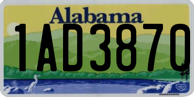 AL license plate 1AD3870