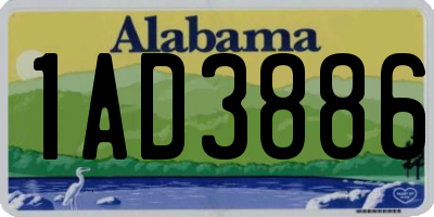 AL license plate 1AD3886