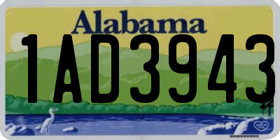 AL license plate 1AD3943