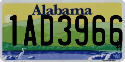 AL license plate 1AD3966