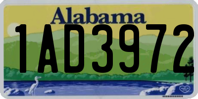 AL license plate 1AD3972