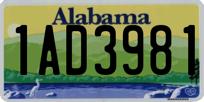 AL license plate 1AD3981