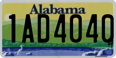 AL license plate 1AD4040