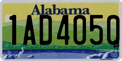 AL license plate 1AD4050