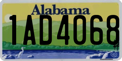 AL license plate 1AD4068