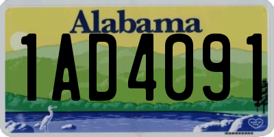 AL license plate 1AD4091
