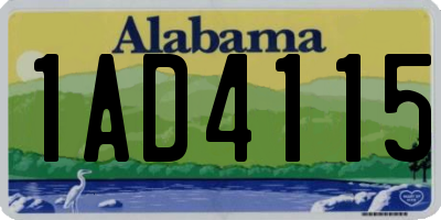 AL license plate 1AD4115