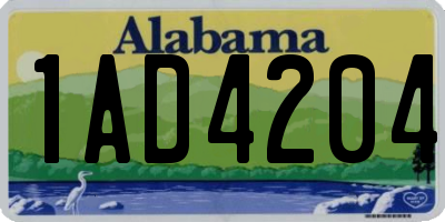 AL license plate 1AD4204