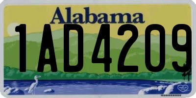 AL license plate 1AD4209