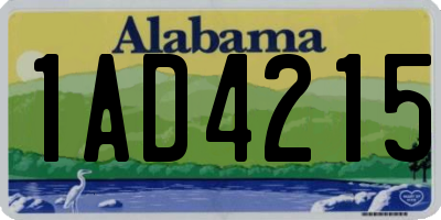 AL license plate 1AD4215