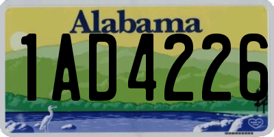 AL license plate 1AD4226