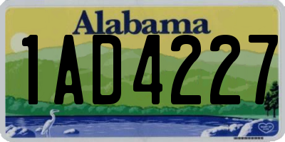 AL license plate 1AD4227