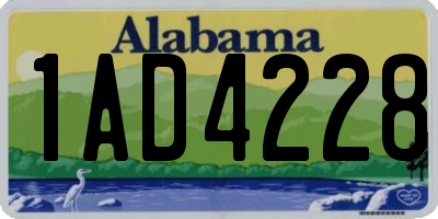 AL license plate 1AD4228