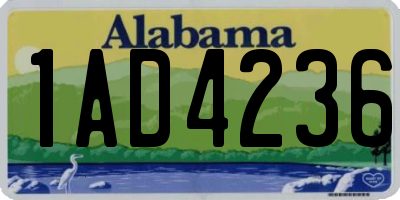 AL license plate 1AD4236