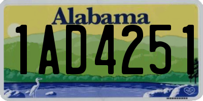 AL license plate 1AD4251