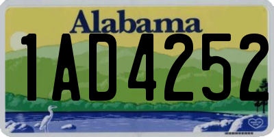 AL license plate 1AD4252