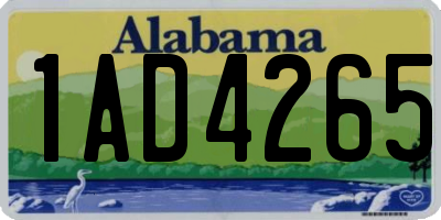AL license plate 1AD4265