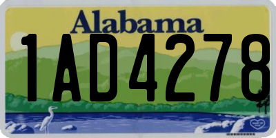 AL license plate 1AD4278