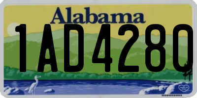 AL license plate 1AD4280