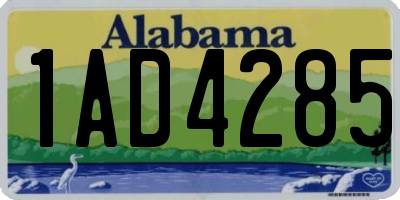 AL license plate 1AD4285