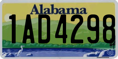 AL license plate 1AD4298