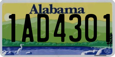 AL license plate 1AD4301