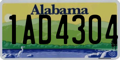 AL license plate 1AD4304