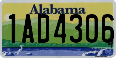 AL license plate 1AD4306