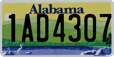 AL license plate 1AD4307