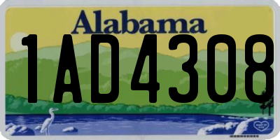 AL license plate 1AD4308