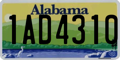 AL license plate 1AD4310