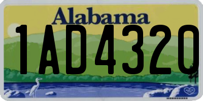 AL license plate 1AD4320