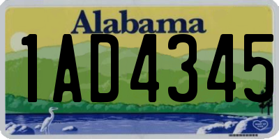 AL license plate 1AD4345