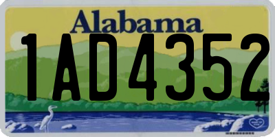 AL license plate 1AD4352