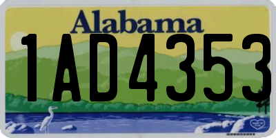 AL license plate 1AD4353