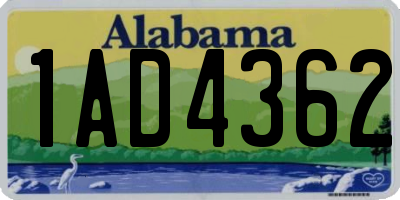 AL license plate 1AD4362