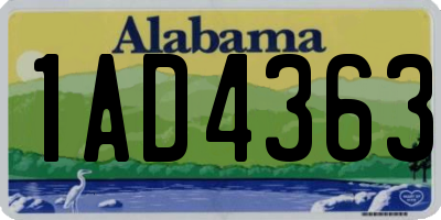 AL license plate 1AD4363