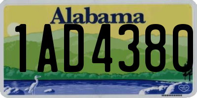 AL license plate 1AD4380