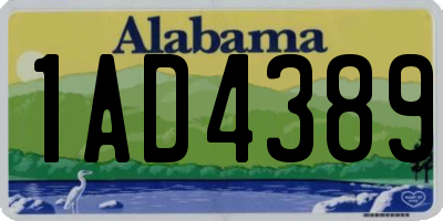 AL license plate 1AD4389