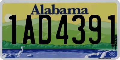 AL license plate 1AD4391